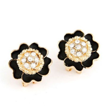 Floral Sparkly Stud Earrings